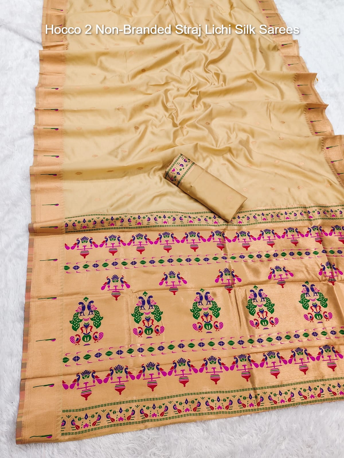 Hocco 2 Non-Branded Straj Lichi Silk Sarees