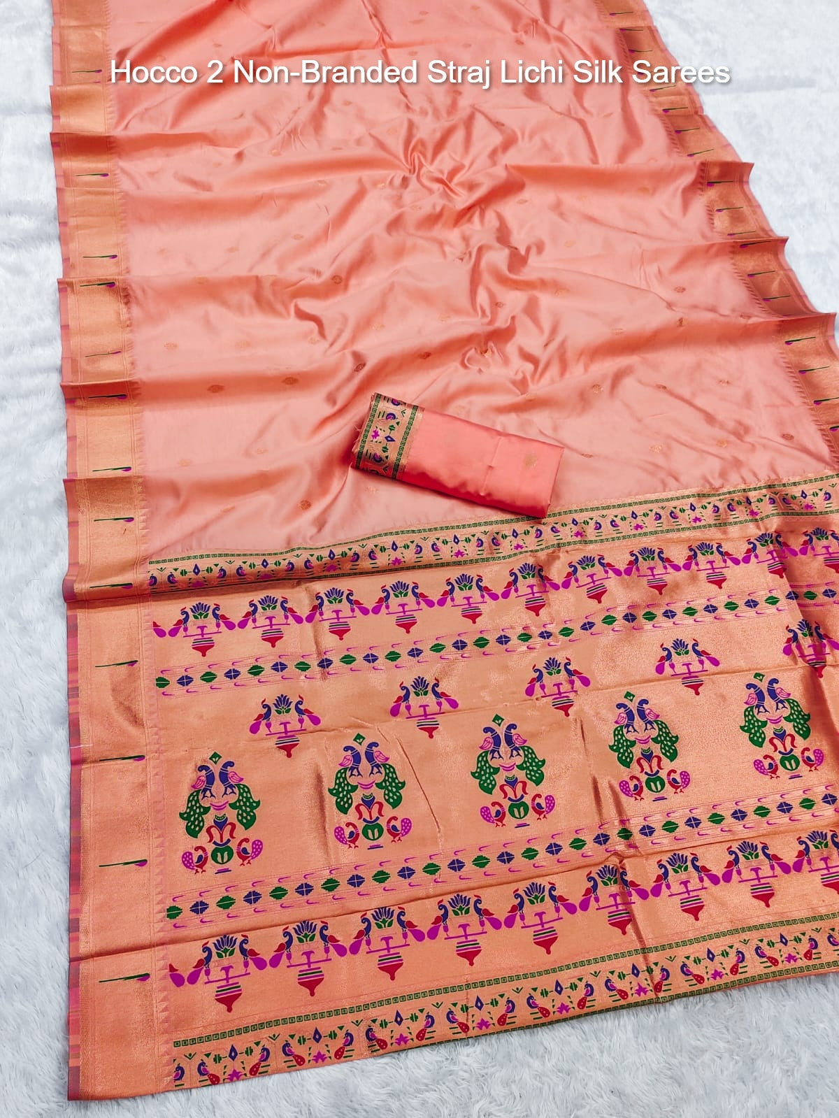 Hocco 2 Non-Branded Straj Lichi Silk Sarees