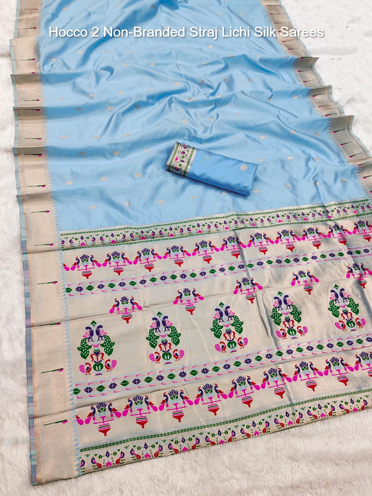 Hocco 2 Non-Branded Straj Lichi Silk Sarees