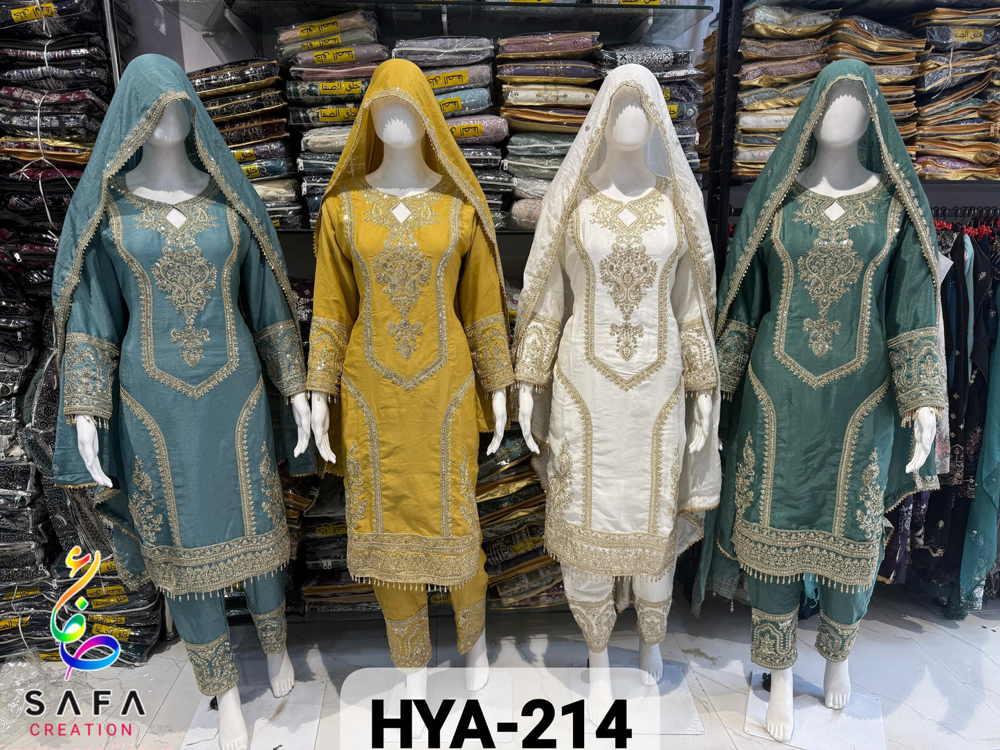 Hya-214 Safa Creation Emroidery Pakistani Readymade Suits