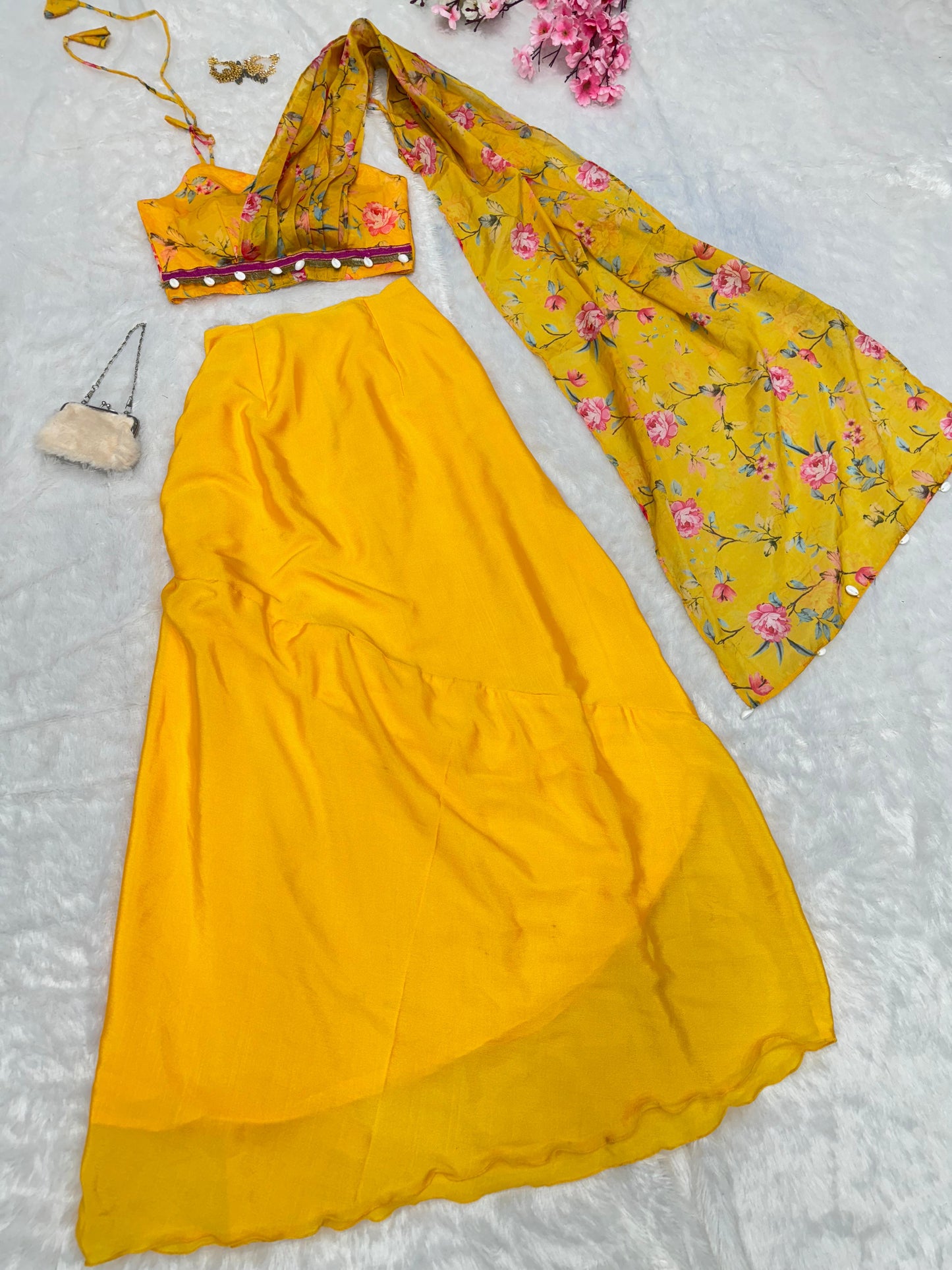 Sc-276 Stswa With Dupatta Croptop Skirt Set