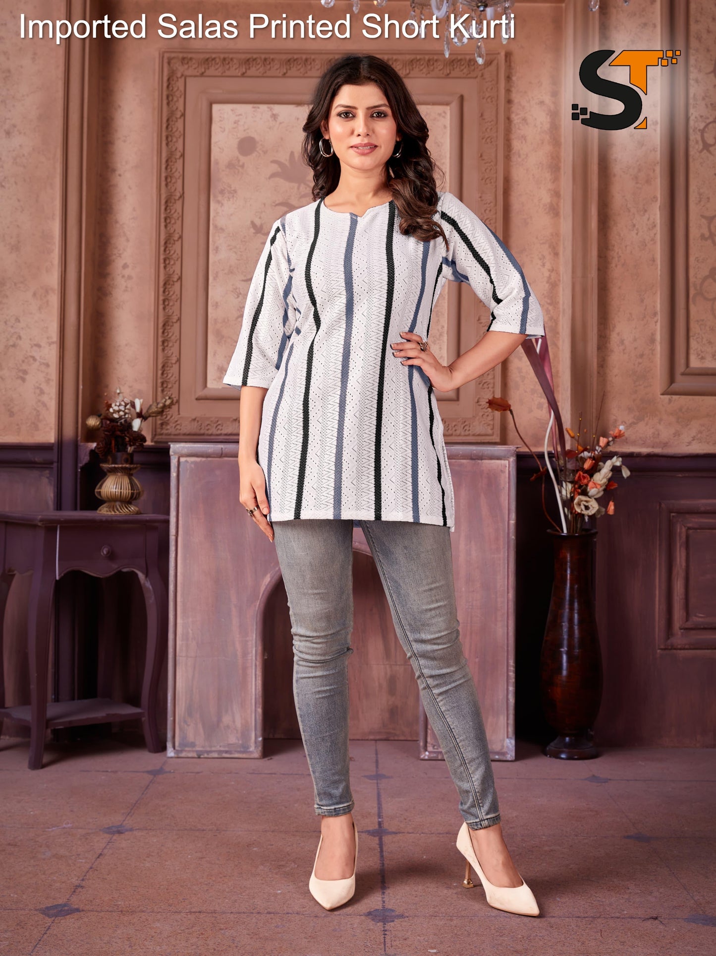 Imported Salas Printed Short Kurti
