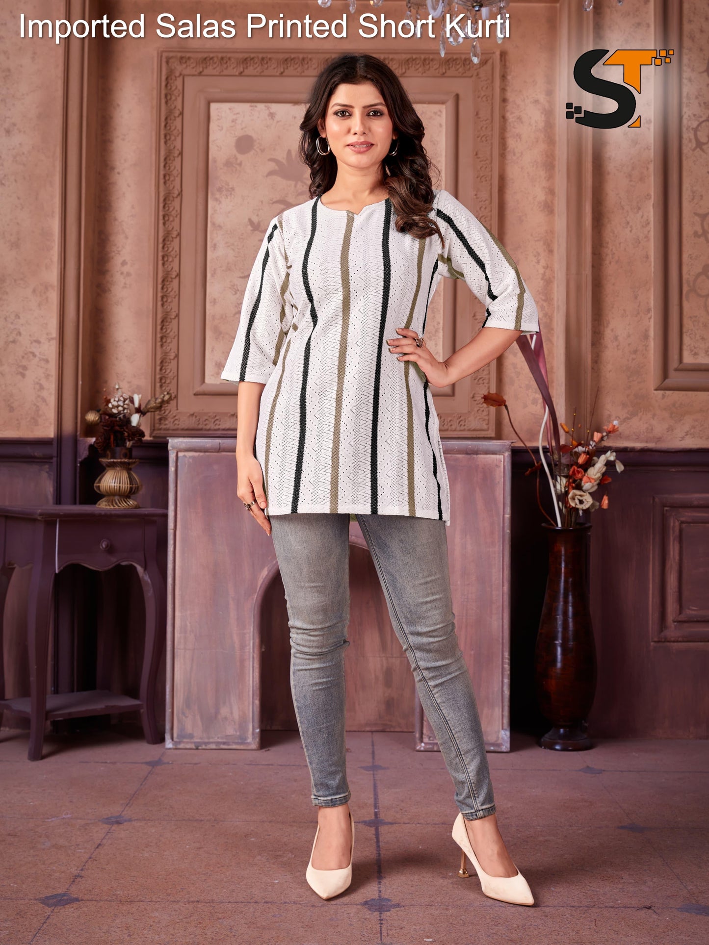 Imported Salas Printed Short Kurti