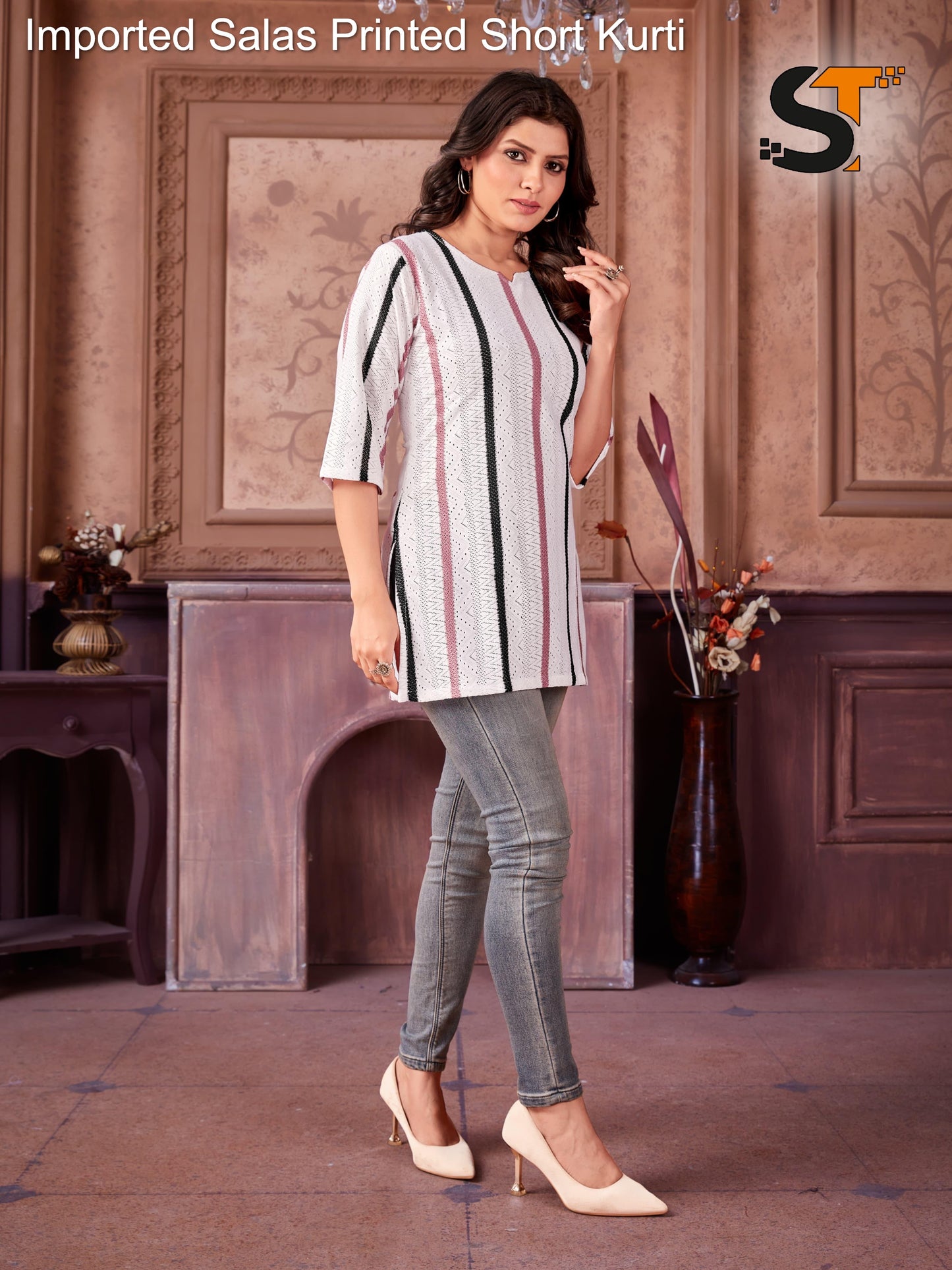 Imported Salas Printed Short Kurti