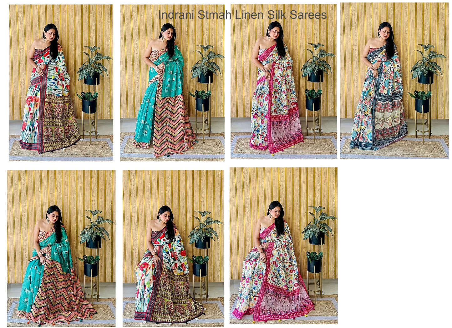 Indrani Stmah Linen Silk Sarees