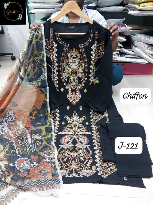 J-121 Sapphire Patches Pakistani Readymade Suits