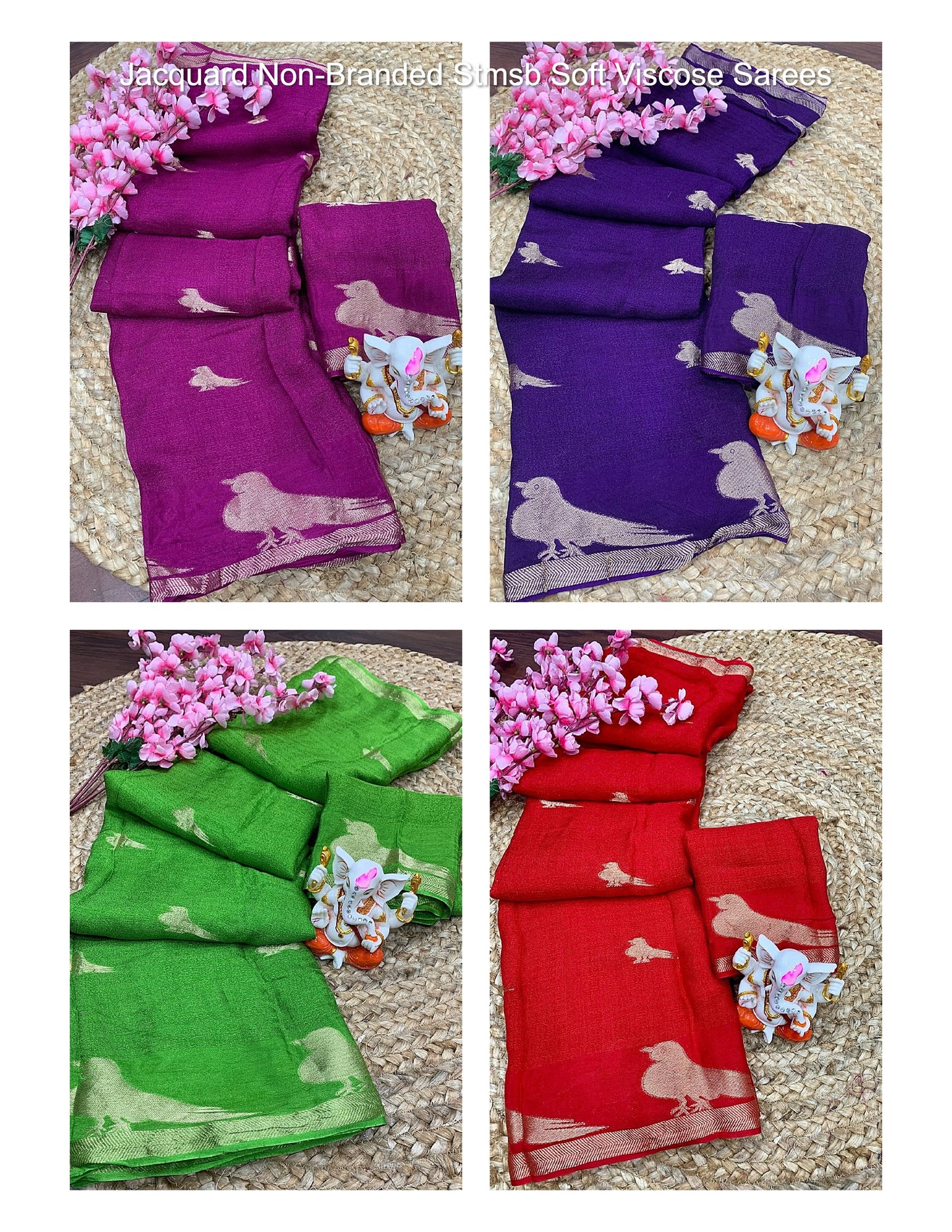 Jacquard Non-Branded Stmsb Soft Viscose Sarees