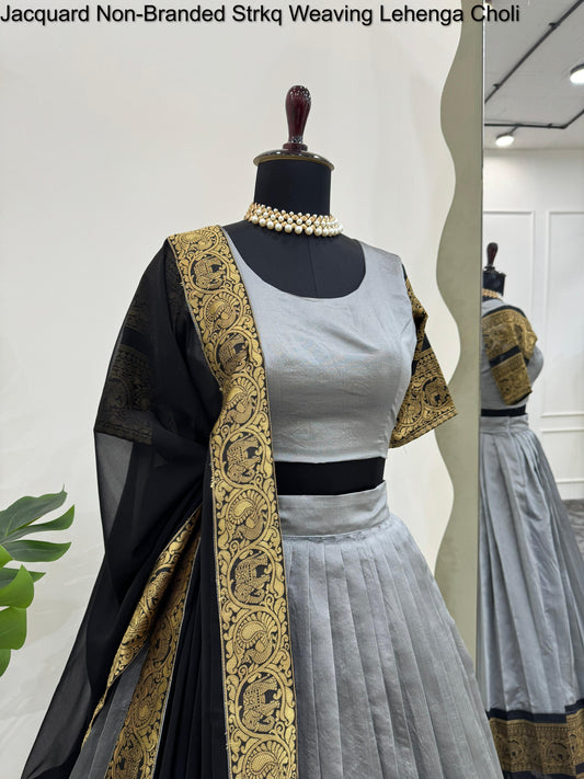 Jacquard Non-Branded Strkq Weaving Lehenga Choli