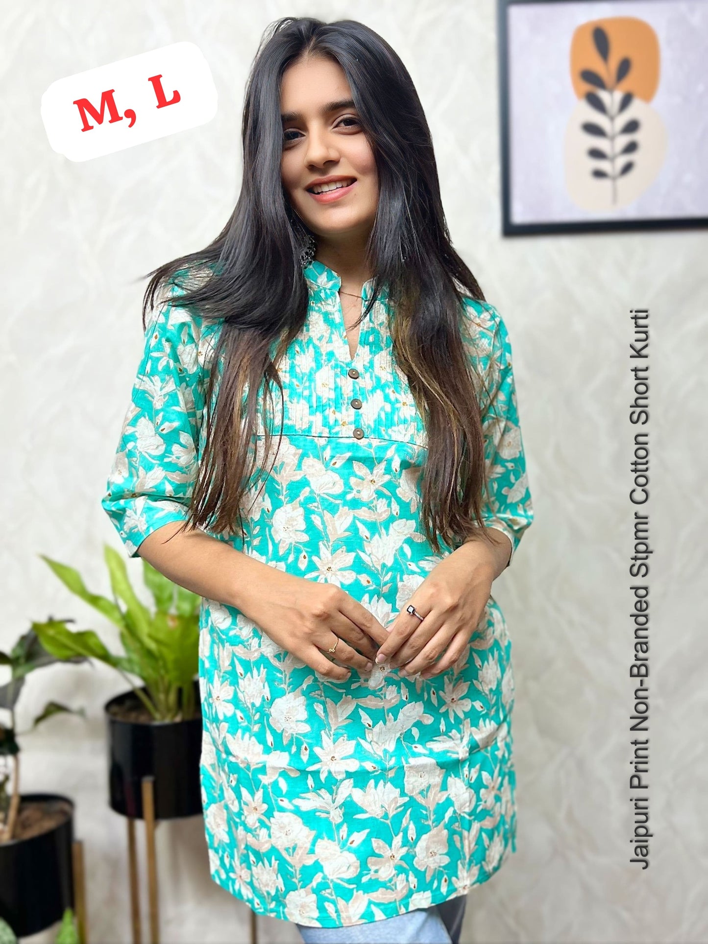 Jaipuri Print Non-Branded Stpmr Cotton Short Kurti