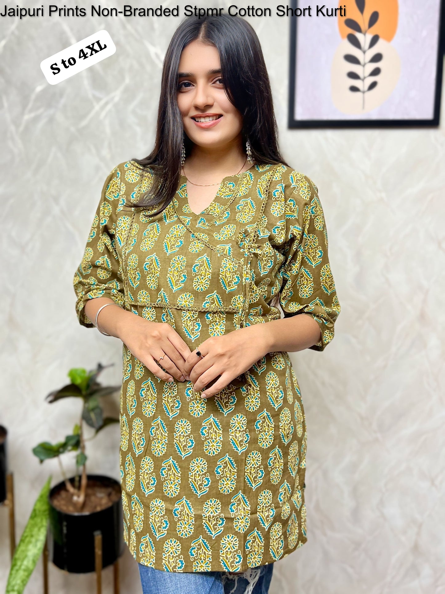 Jaipuri Prints Non-Branded Stpmr Cotton Short Kurti