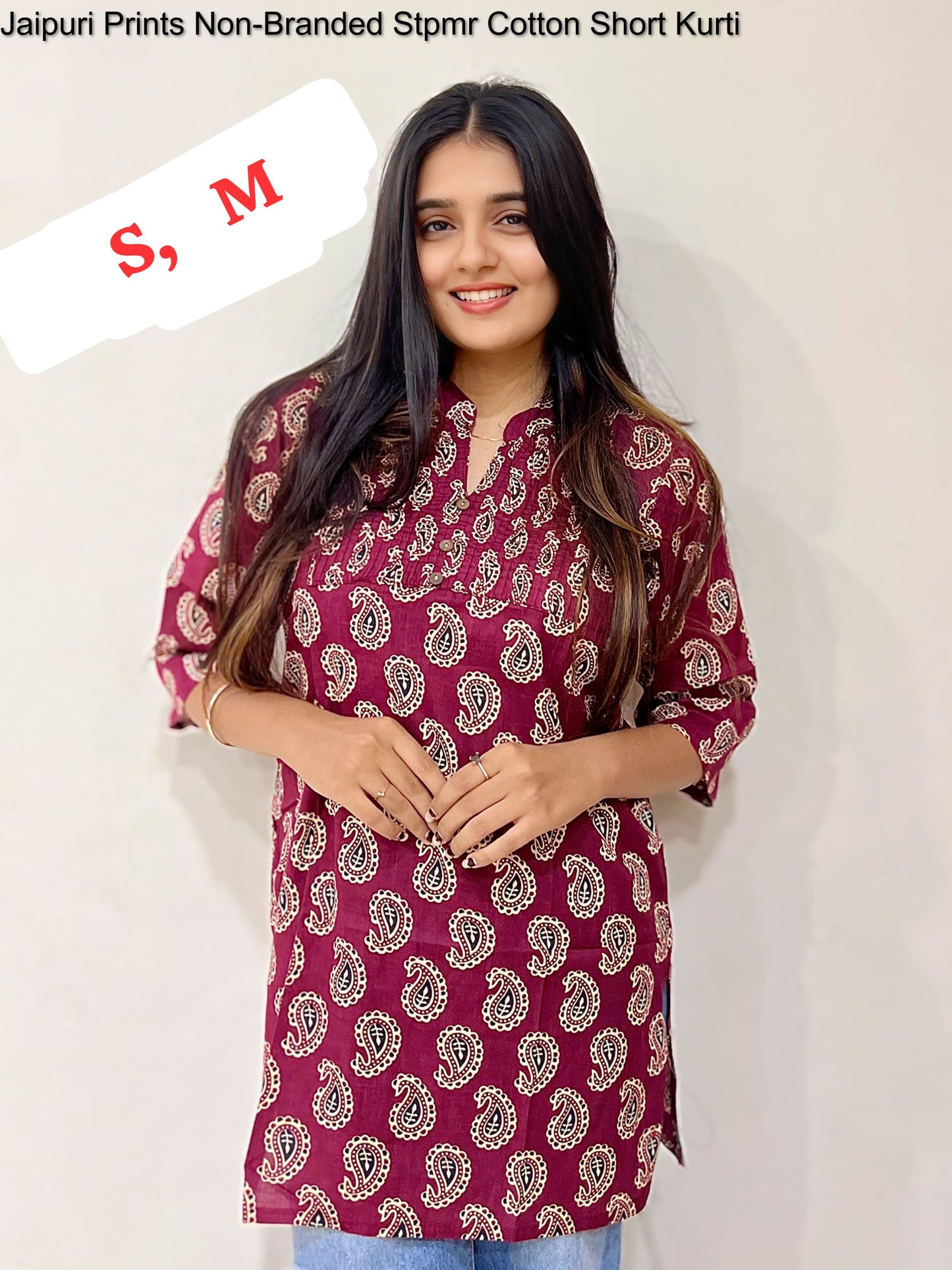 Jaipuri Prints Non-Branded Stpmr Cotton Short Kurti