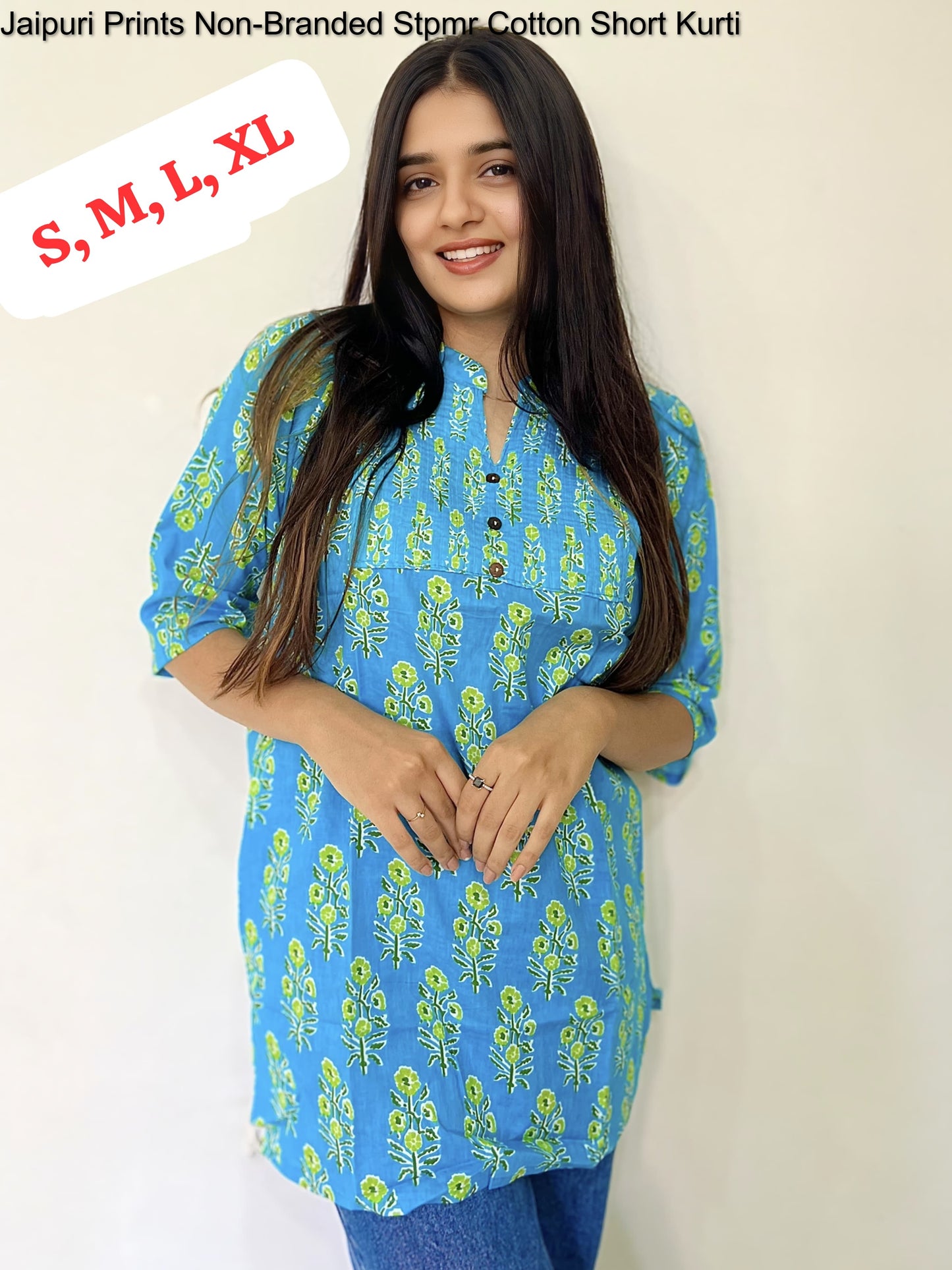 Jaipuri Prints Non-Branded Stpmr Cotton Short Kurti