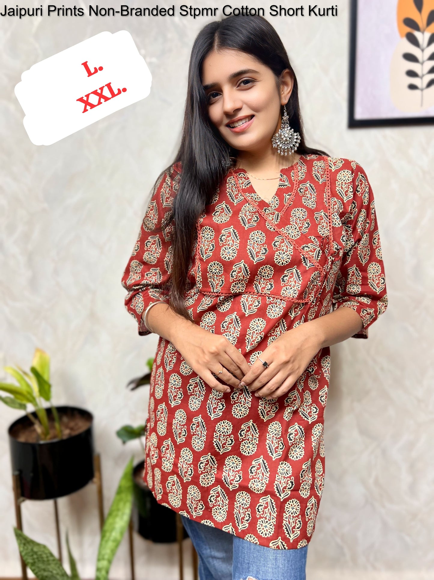Jaipuri Prints Non-Branded Stpmr Cotton Short Kurti