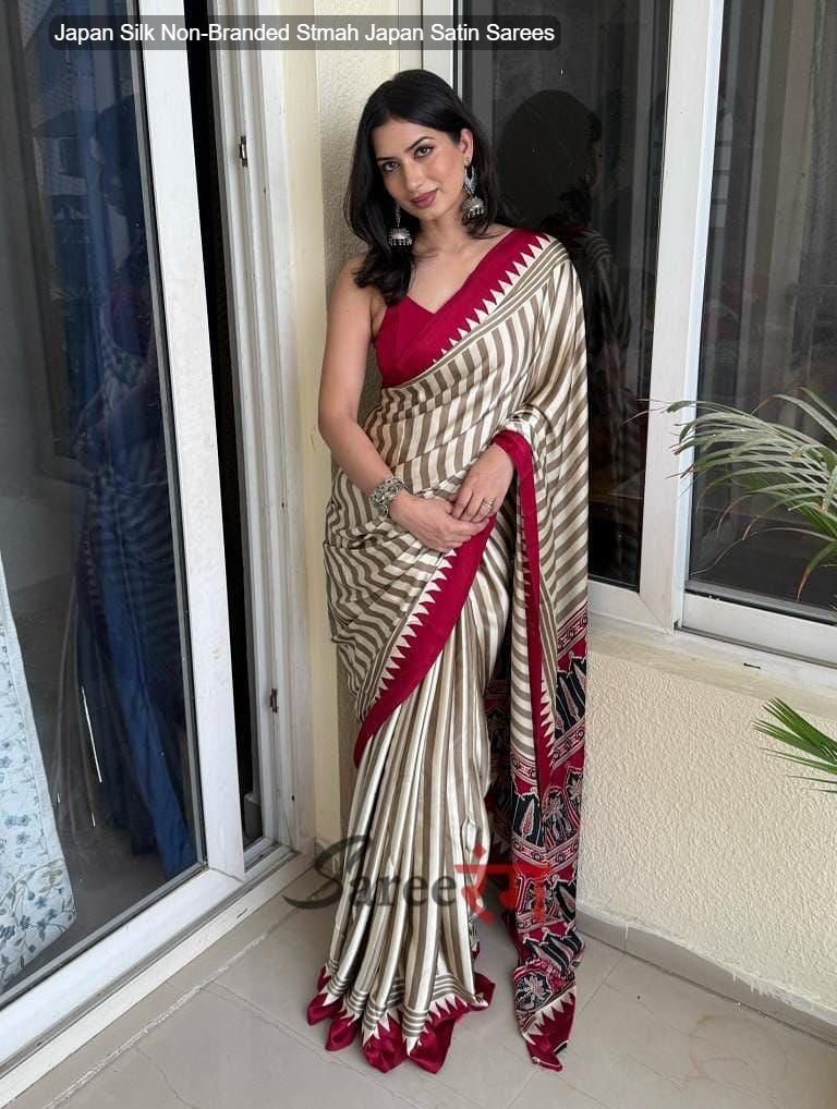 Japan Silk Non-Branded Stmah Japan Satin Sarees