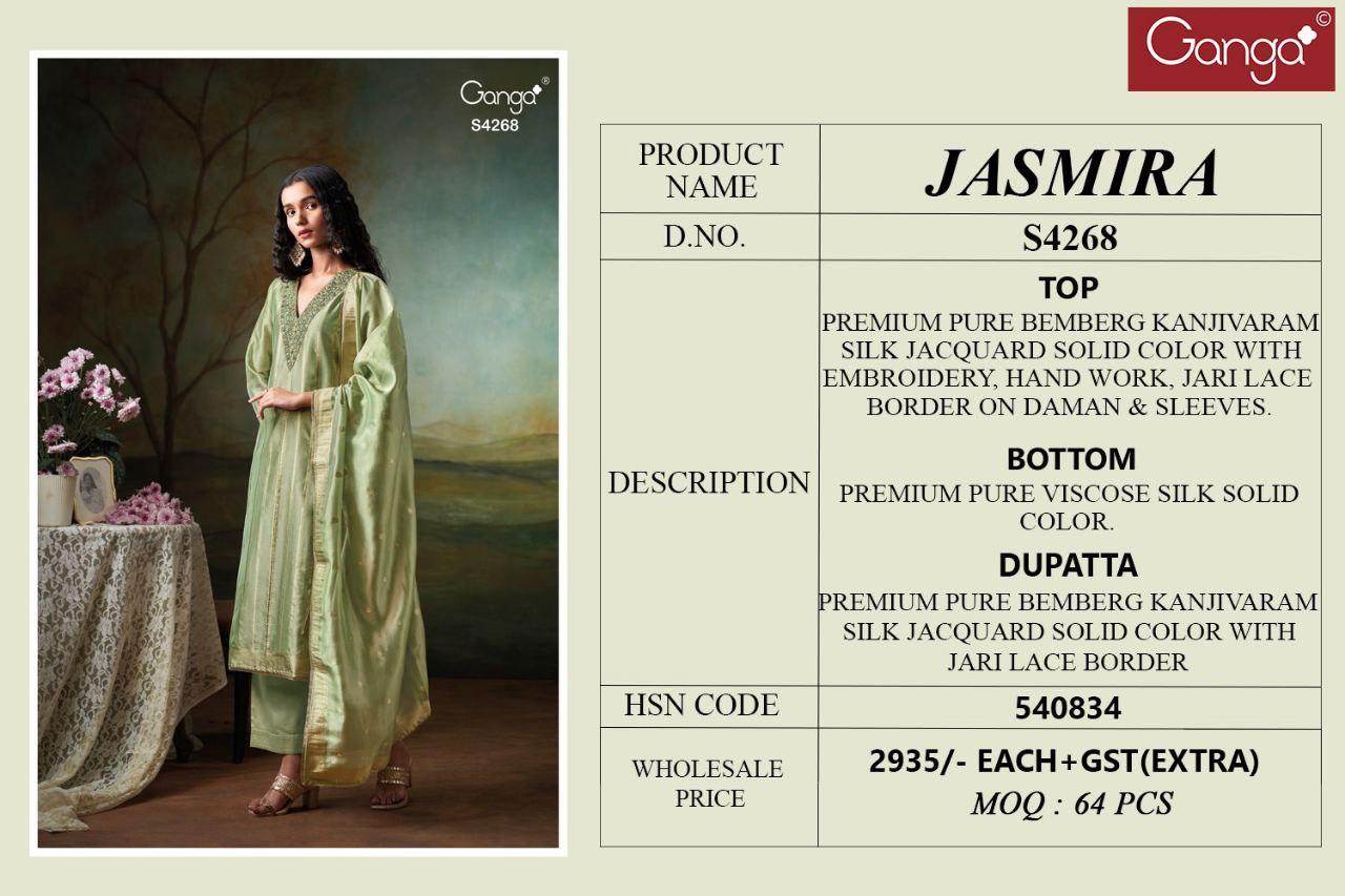 Jasmira S4268 Ganga Pure Bemberg Unstitched Suits