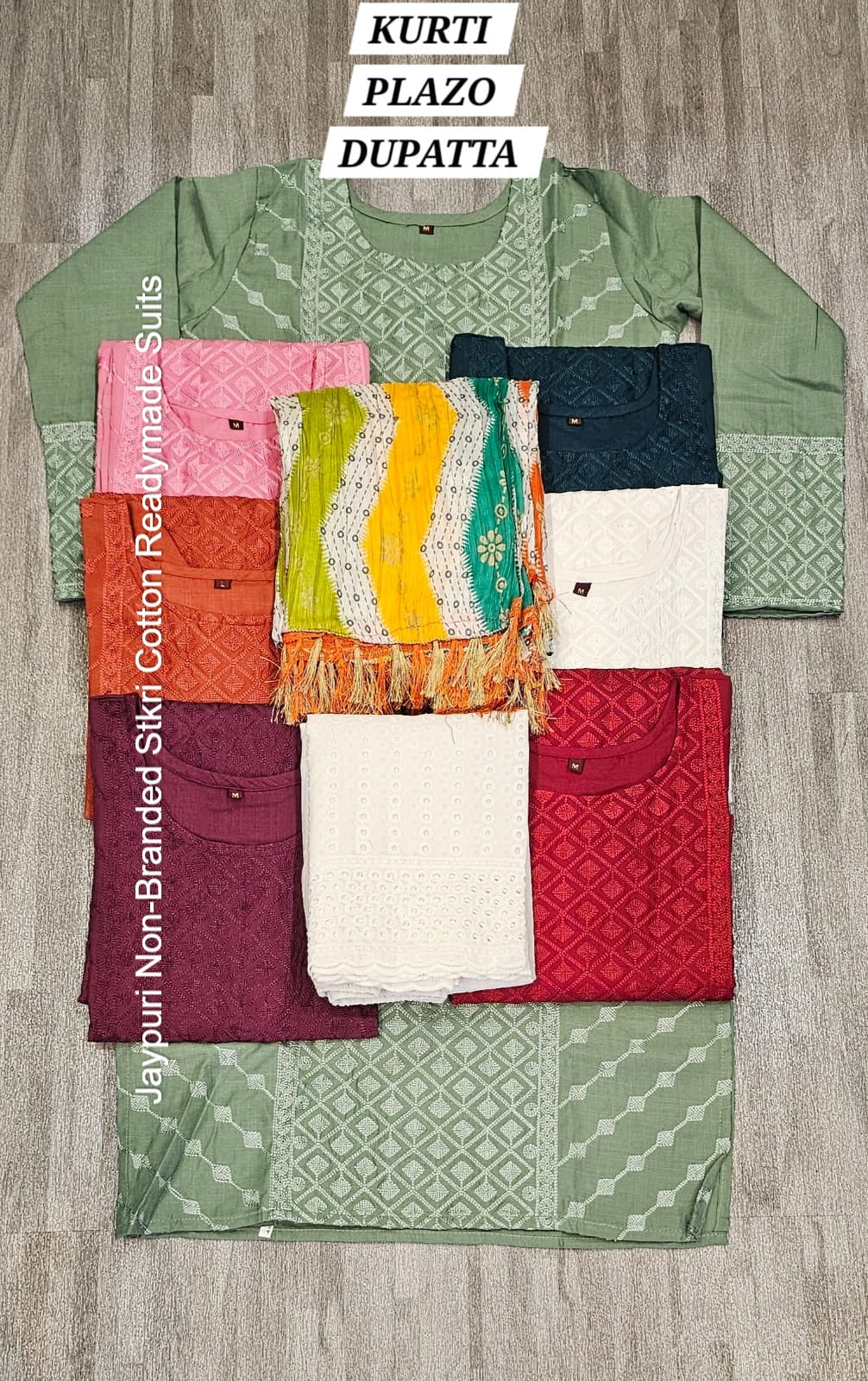 Jaypuri Non-Branded Stkri Cotton Readymade Suits
