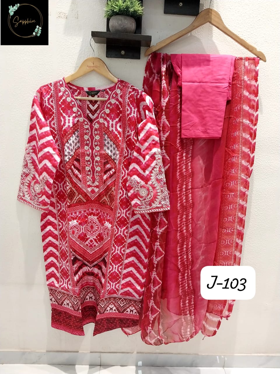 Jazmin Vol 103 Pink Sapphire Lawn Cotton Pakistani Readymade Suits