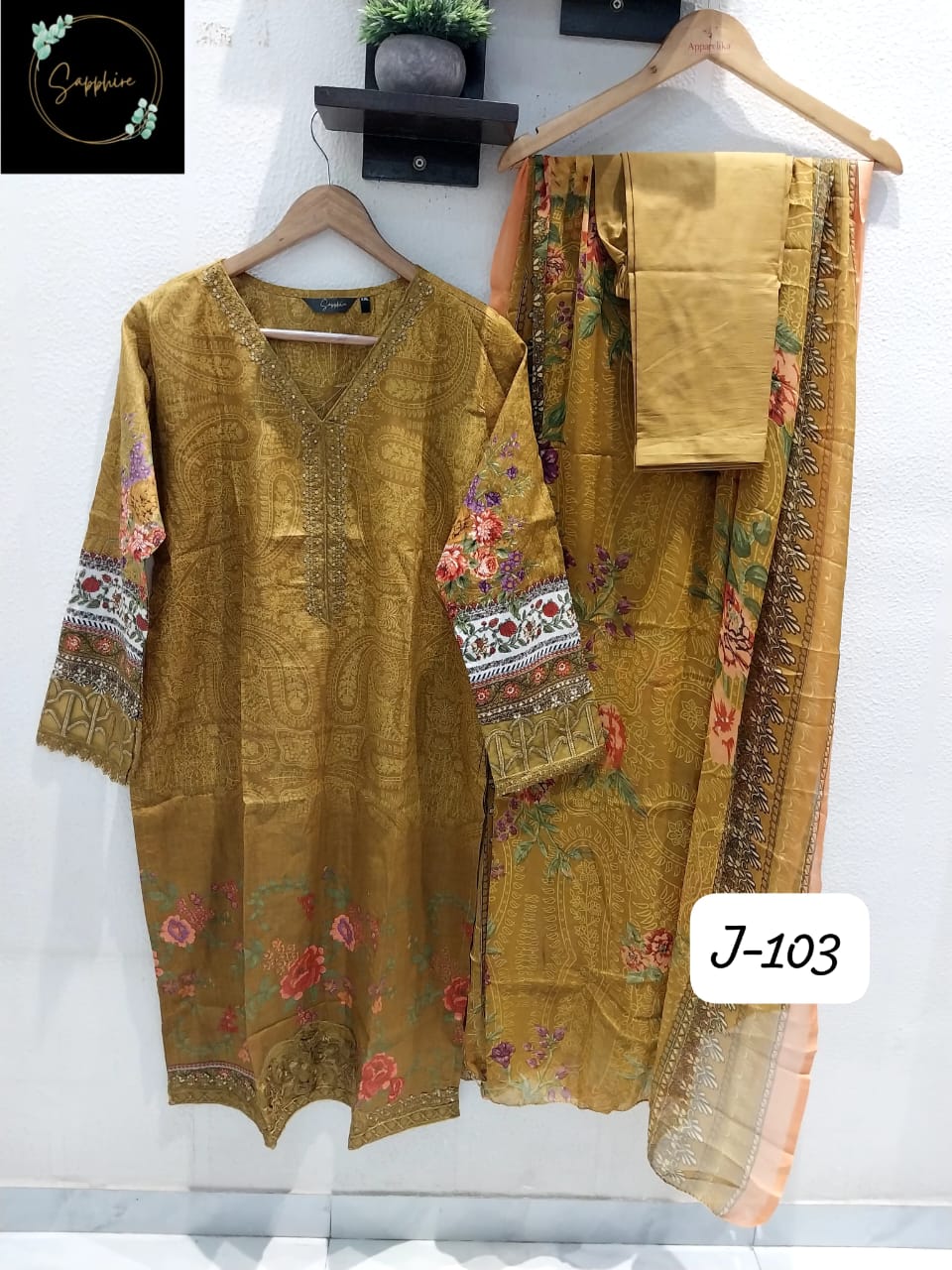 Jazmin Vol 103 Yellow Sapphire Lawn Cotton Pakistani Readymade Suits