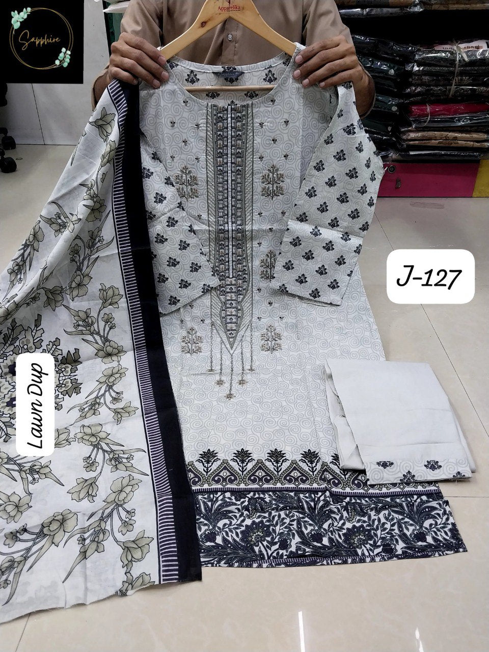 Jazmin Vol 127 Blue Sapphire Embroidery Pakistani Readymade Suits