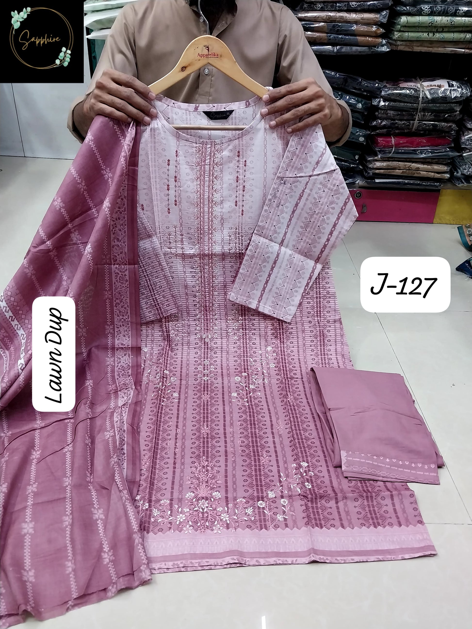 Jazmin Vol 127 Peach Sapphire Embroidery Pakistani Readymade Suits