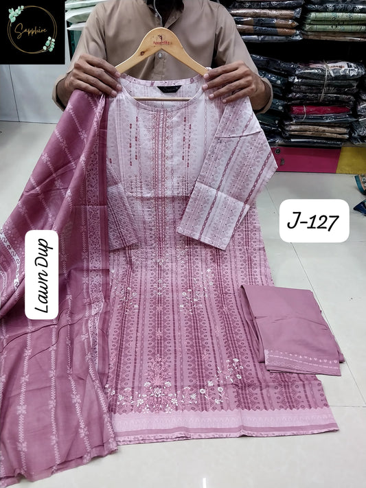 Jazmin Vol 127 Peach Sapphire Embroidery Pakistani Readymade Suits