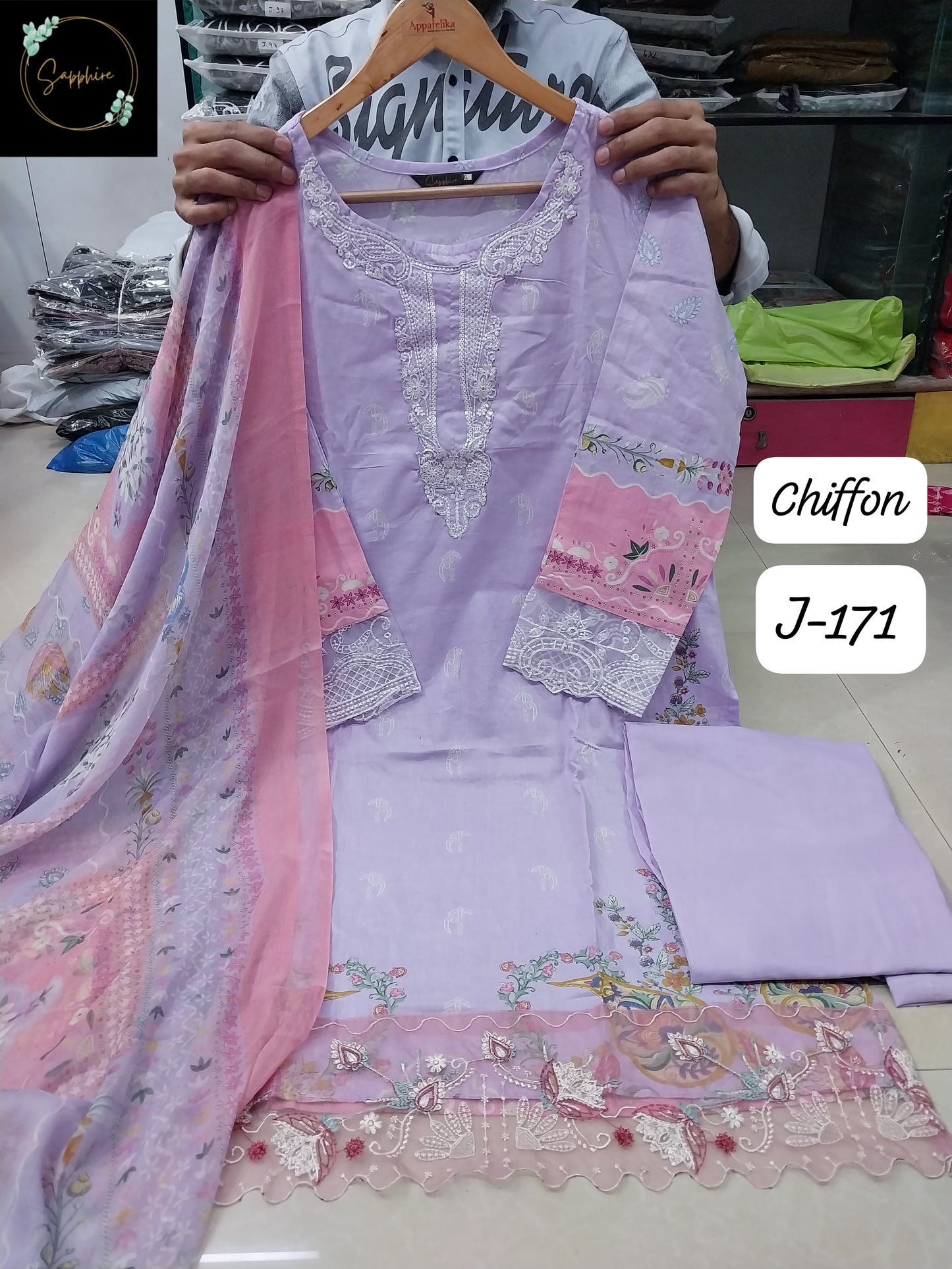 Jazmin Vol 171 Violet Sapphire Lawn Cotton Karachi Readymade Suit