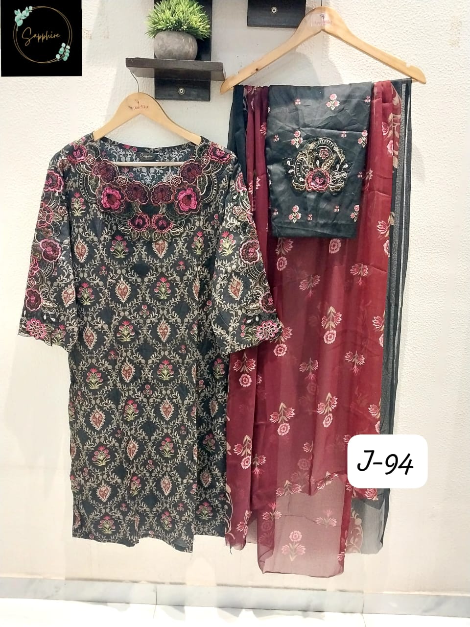 Jazmin Vol 94 Black Sapphire Lawn Cotton Pakistani Readymade Suits