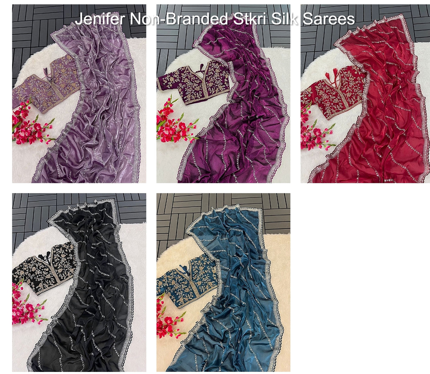 Jenifer Non-Branded Stkri Silk Sarees