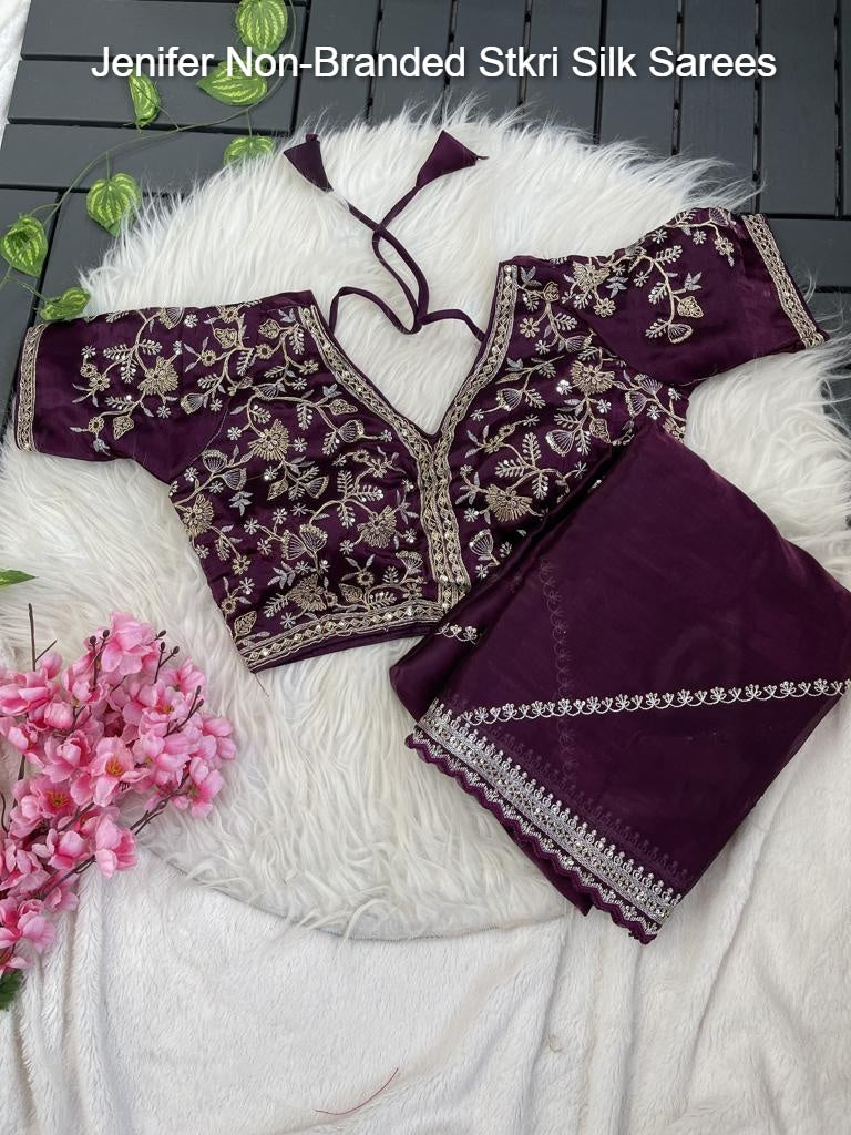 Jenifer Non-Branded Stkri Silk Sarees