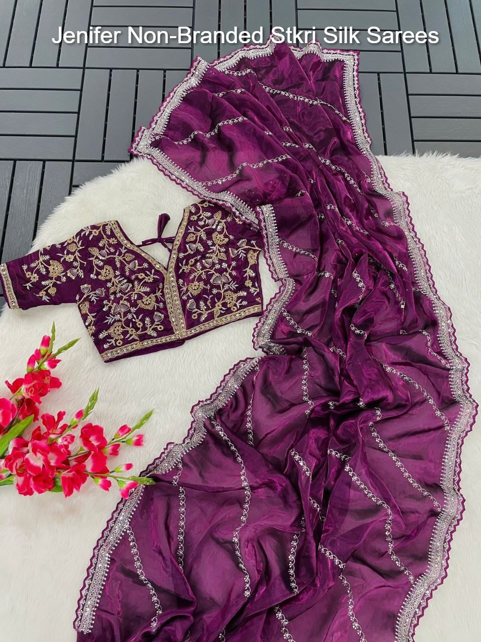 Jenifer Non-Branded Stkri Silk Sarees