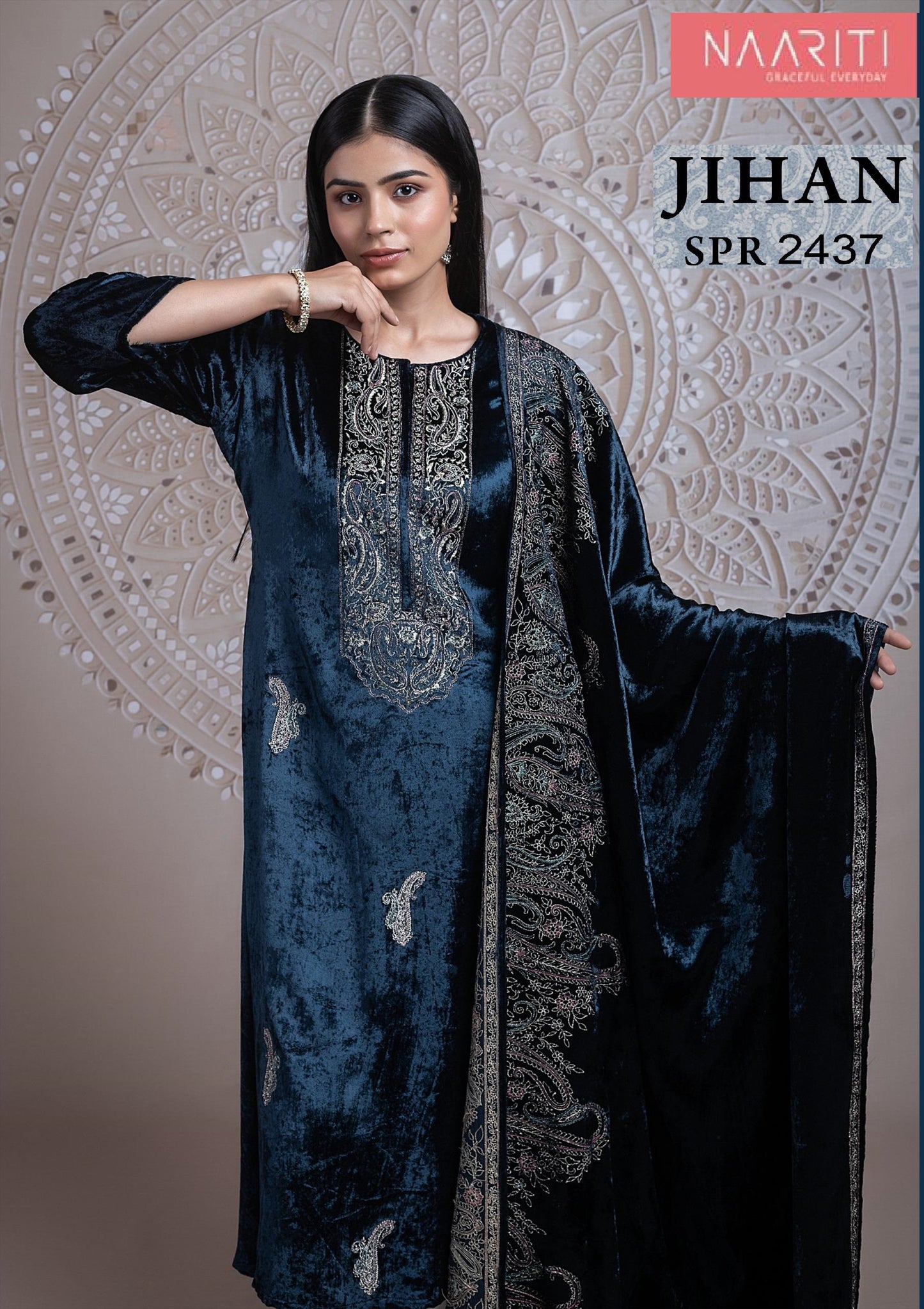 Jihan 2437 Naariti Embroidery Unstitched Suits