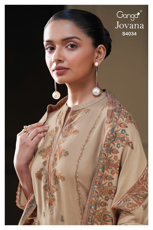 Jovana 4034 Ganga Premiumi Unstitched Suits