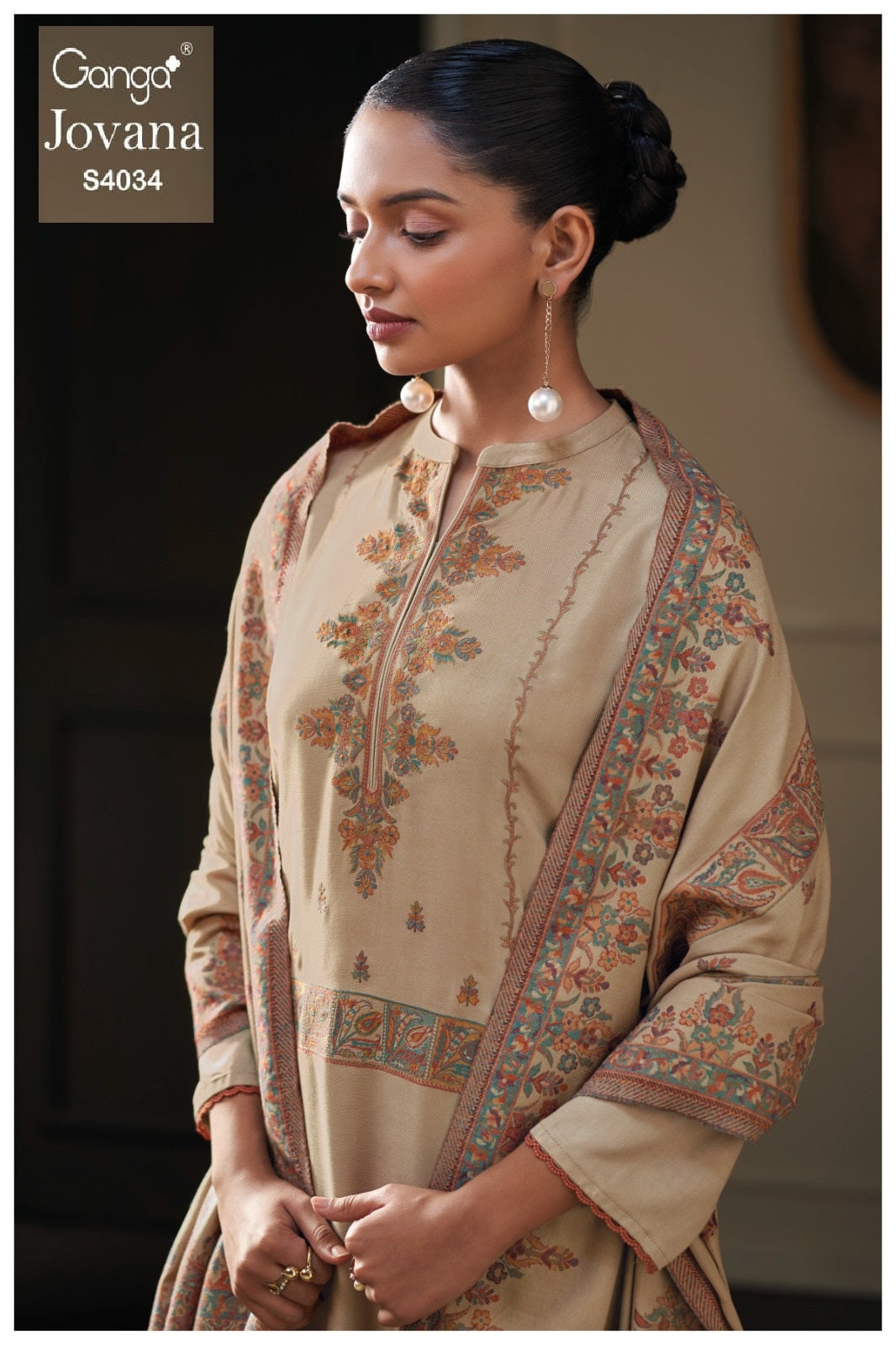 Jovana 4034 Ganga Premiumi Unstitched Suits