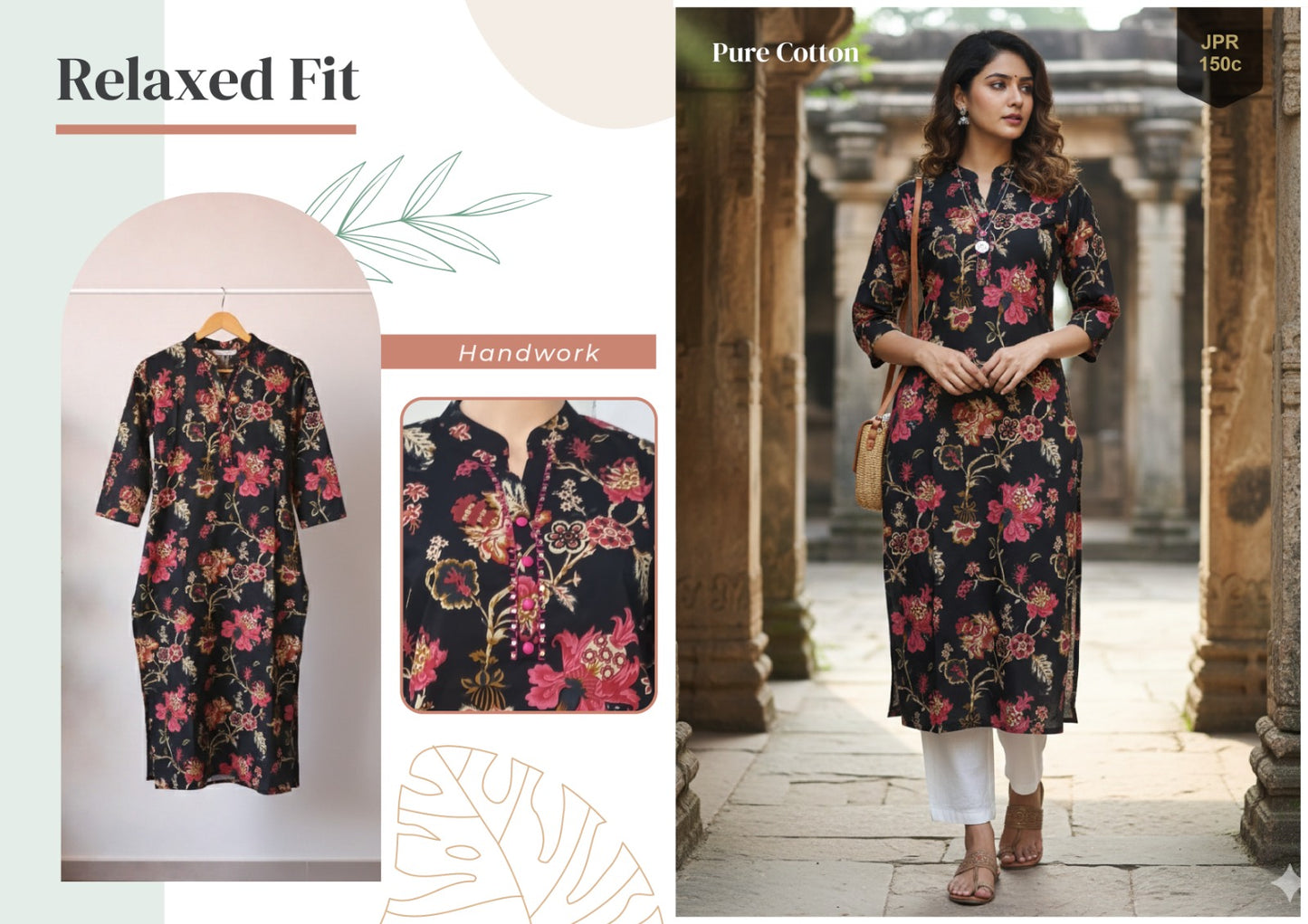 Jpr-150C Aarvika Rajnandini Pure Cotton Kurti