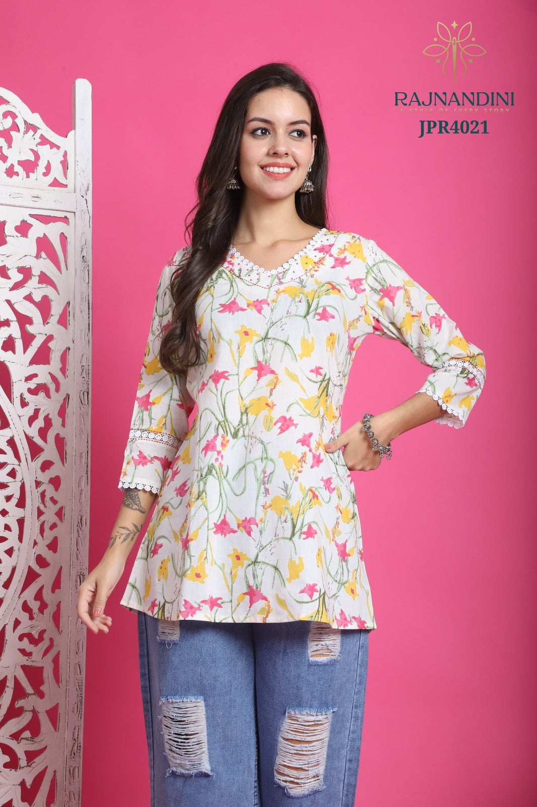 Jpr 4021 Zoori Rajnandini Printed Short Kurti