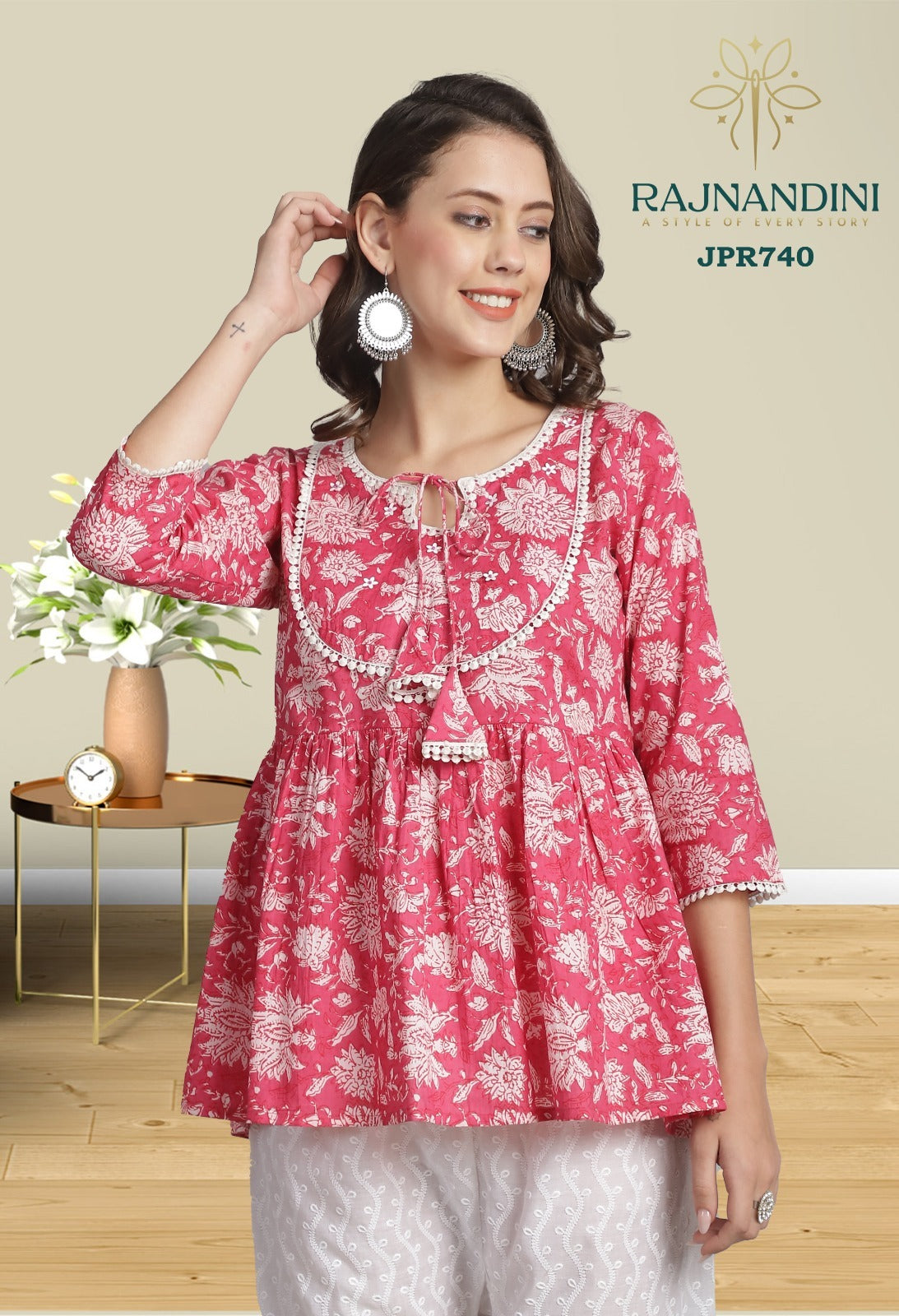 Jpr740 Hirwa Rajnandini Pure Cotton Women Top