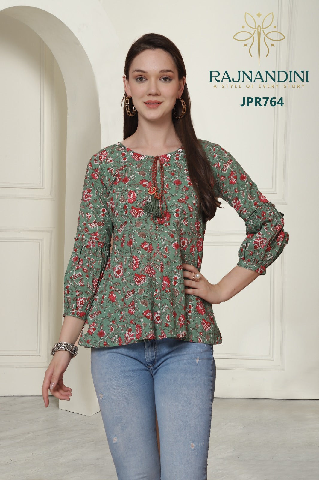Jpr764 Aaradhya Vol-21 Rajnandini Printed Women Top