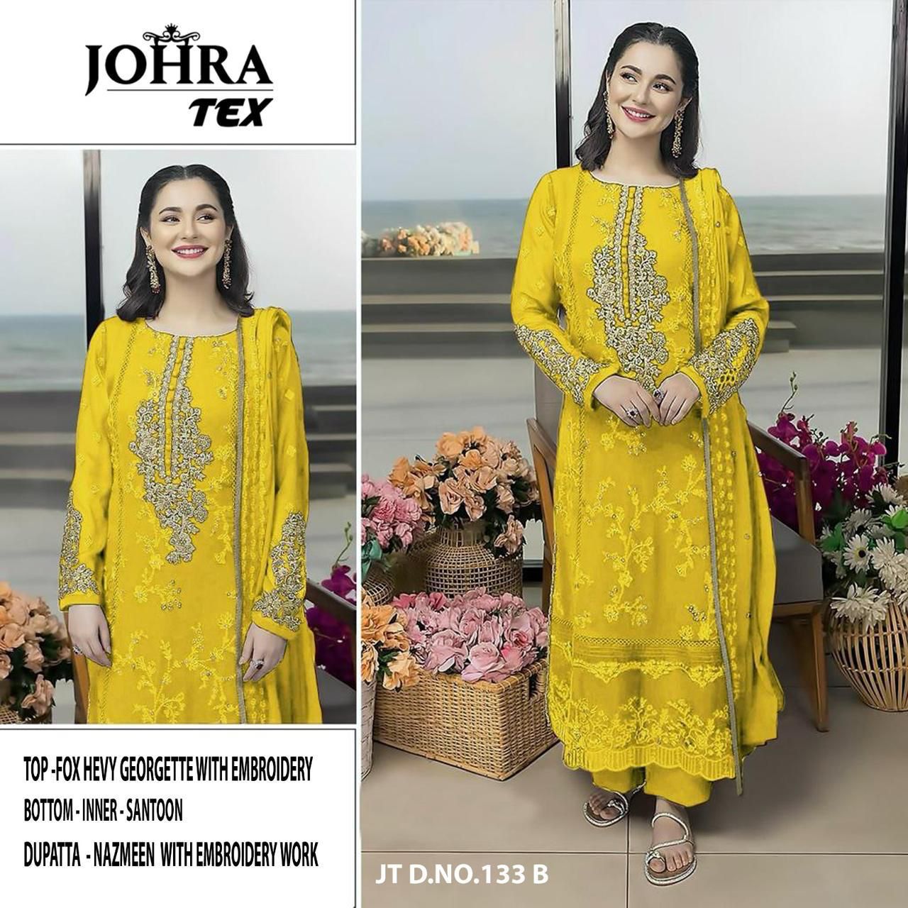 Jt-133 B Johra Tex Georgette Pakistani Salwar Suits