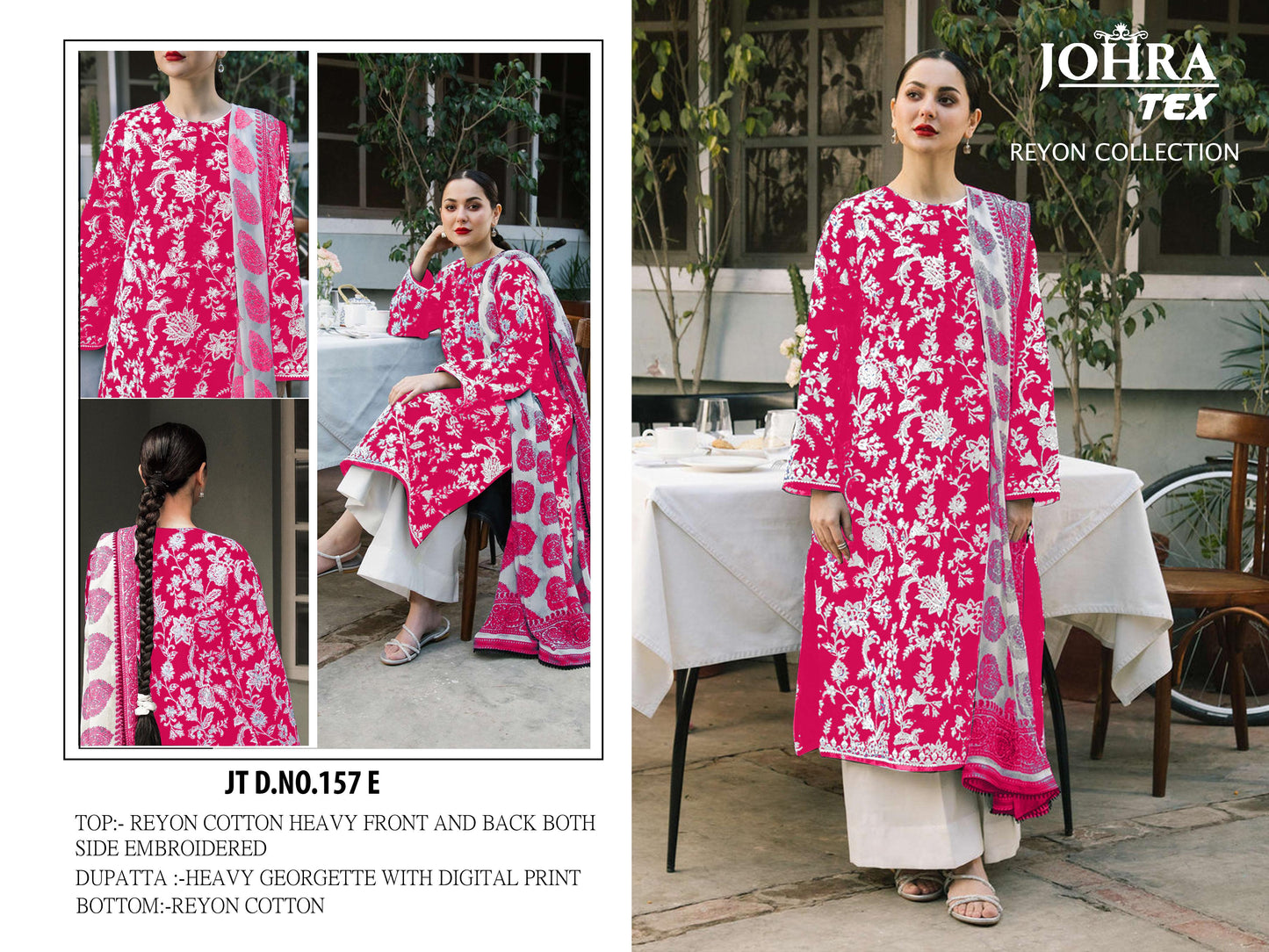 Jt-157 E Johra Tex Embroidery Pakistani Salwar Suits