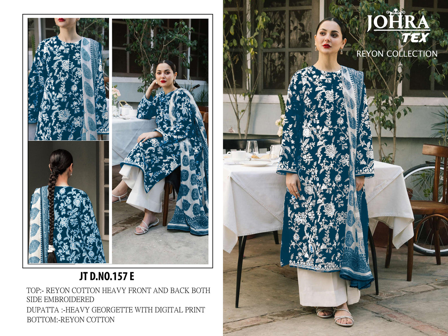 Jt-157E Johra Tex Embroidery Pakistani Salwar Suits