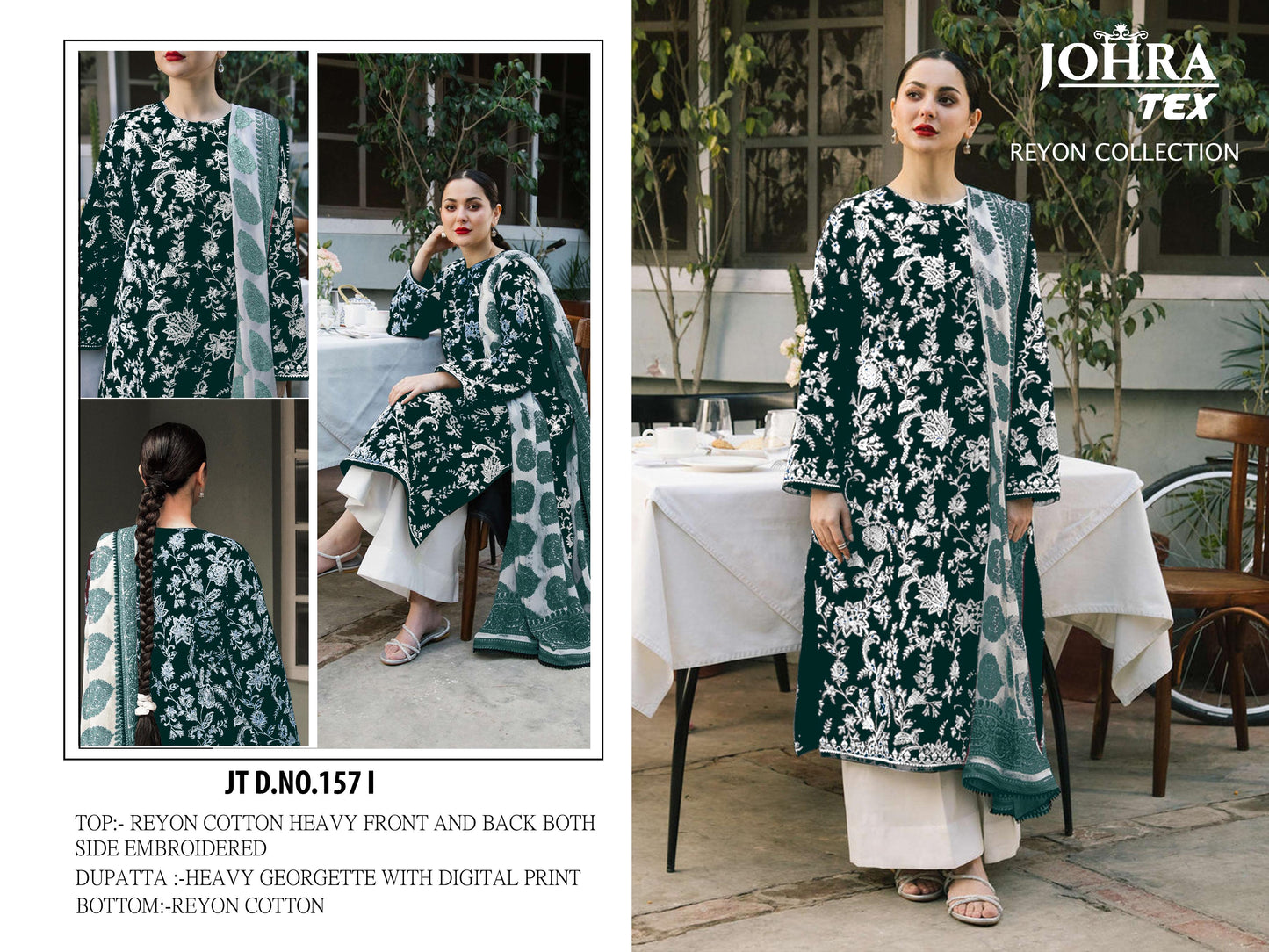 Jt-157I Johra Tex Embroidery Pakistani Salwar Suits