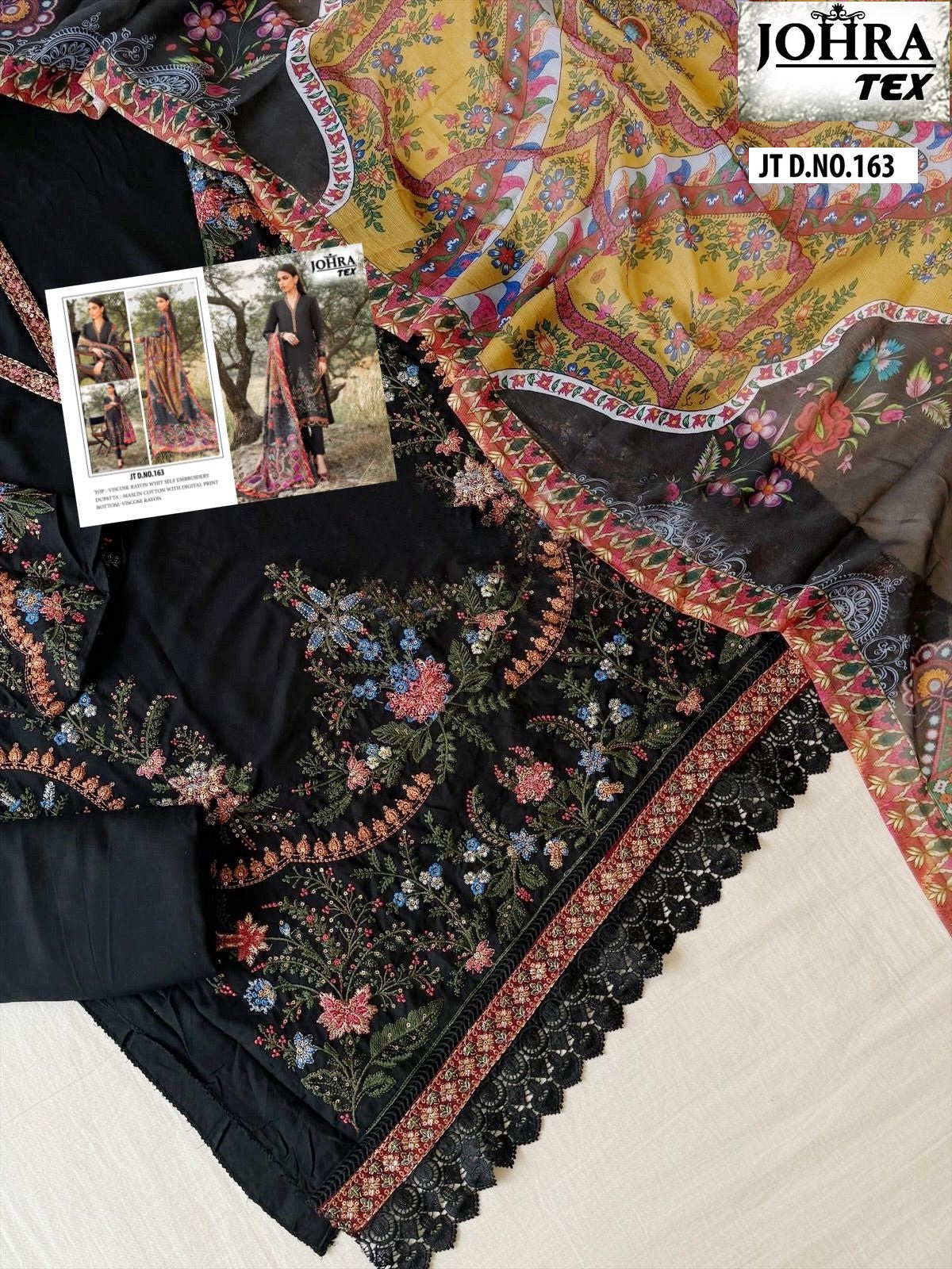 Jt-163 Johra Tex Embroidery Pakistani Salwar Suits