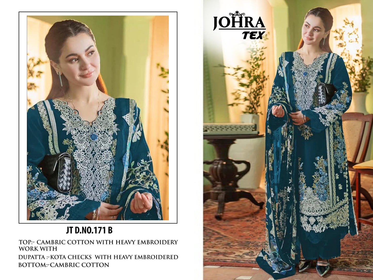 Jt-171 B Johra Tex Embroidery Pakistani Salwar Suits