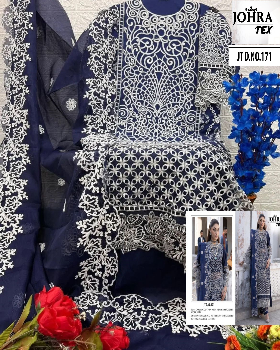Jt-171 Johra Tex Cambric Pakistani Salwar Suits