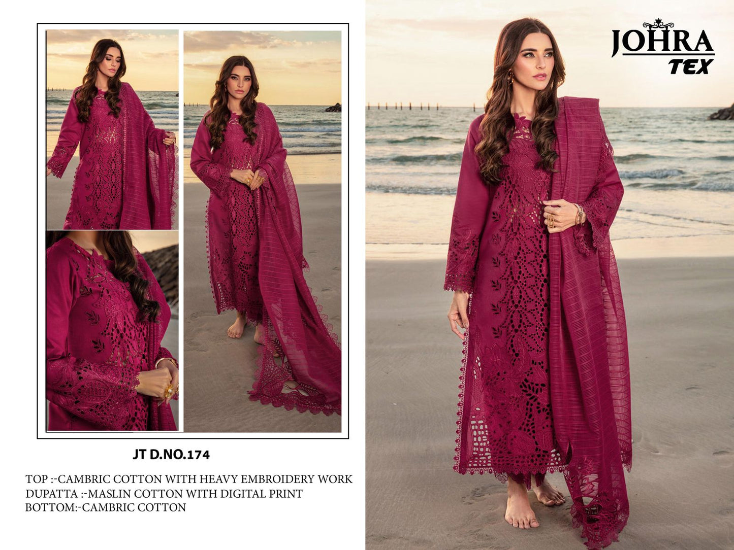 Jt-174 Johra Tex Embroidery Pakistani Salwar Suits