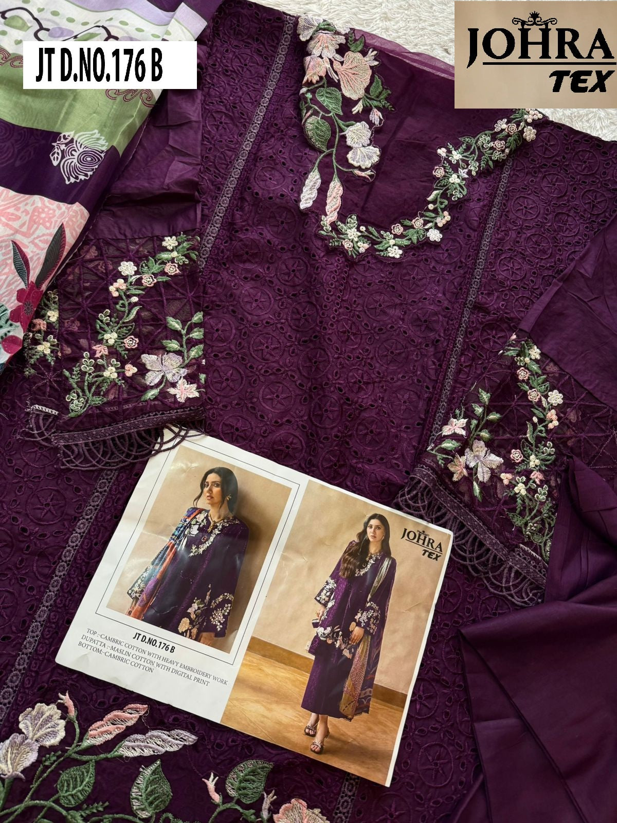 Jt-176 B Johra Tex Embroidery Pakistani Salwar Suits
