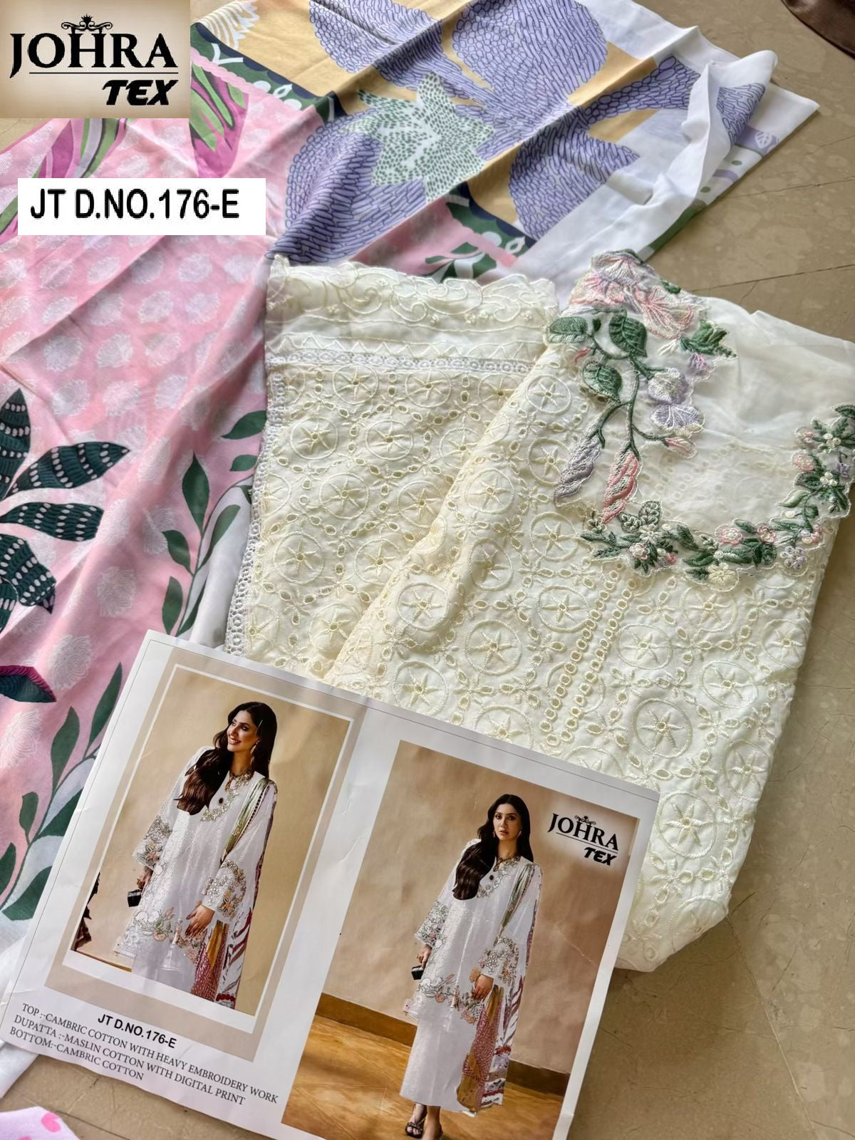 Jt-176 E Johra Tex Embroidery Pakistani Salwar Suits