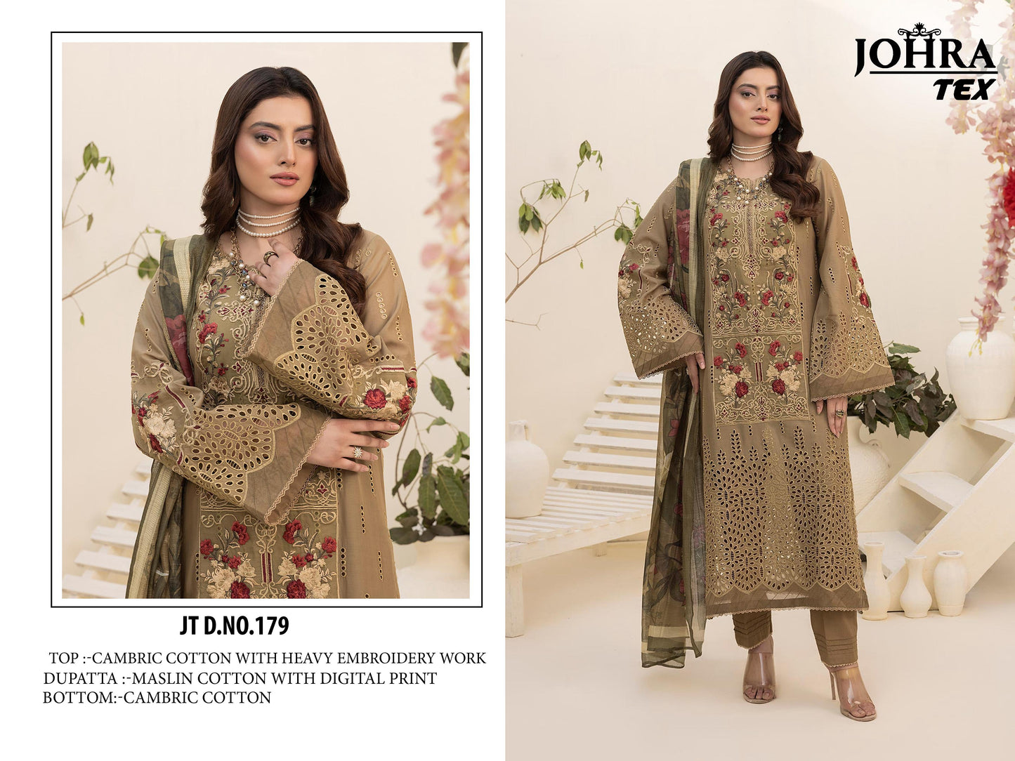 Jt-179 Johra Tex Embroidery Pakistani Salwar Suits