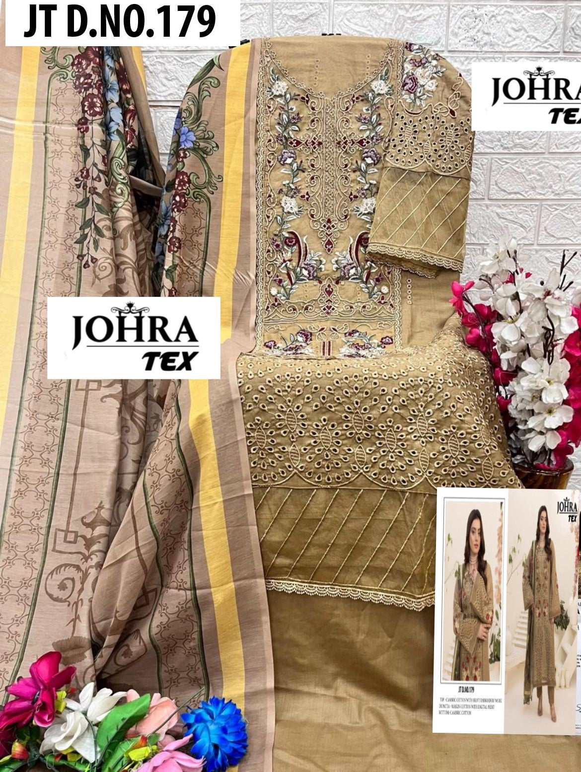 Jt-179 Johra Tex Embroidery Pakistani Salwar Suits