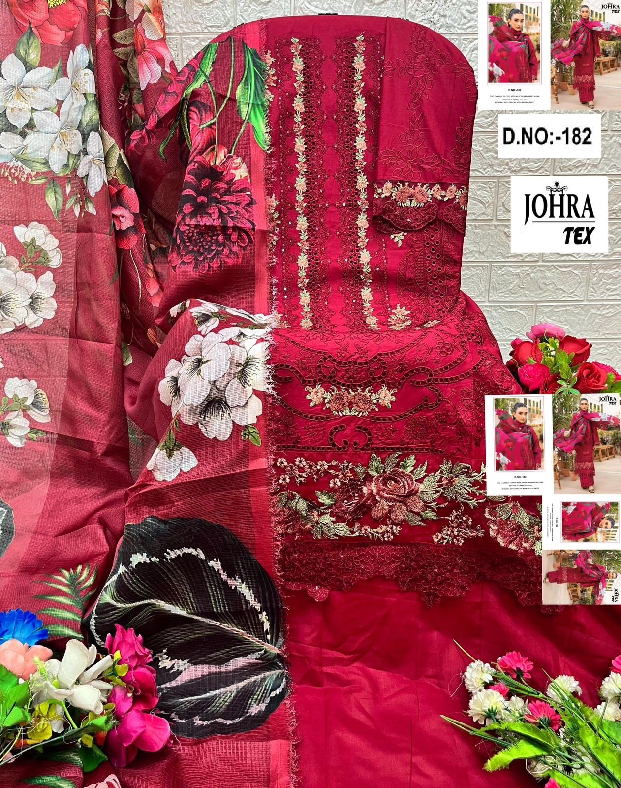 Jt-182 Johra Tex Embroidery Pakistani Salwar Suits